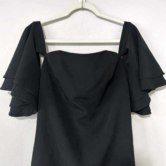 Milly Mila Mini Dress Strapless Off the Shoulder Ruffle Sleeves - Picture 3 of 10